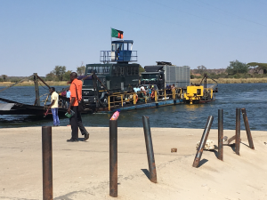 Truck Ferry across Zambezi