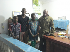 Hammar and his children at their home in Mpika
