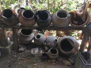 Ceramic dye pots with indigenous natural plant colors